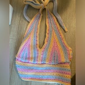 Adorable crochet halter neck tank top!